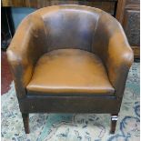 Leather tub chair