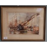 Watercolour in the style of Samuel Prout - Nautical theme - Approx image size: 32cm x 23cm