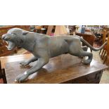 Large bronze panther - Length 159cm