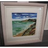 Jon Schofield oil painting - Coastal scene - Approx image size: 48cm x 48cm