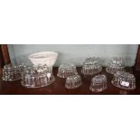 Collection of glass jelly moulds