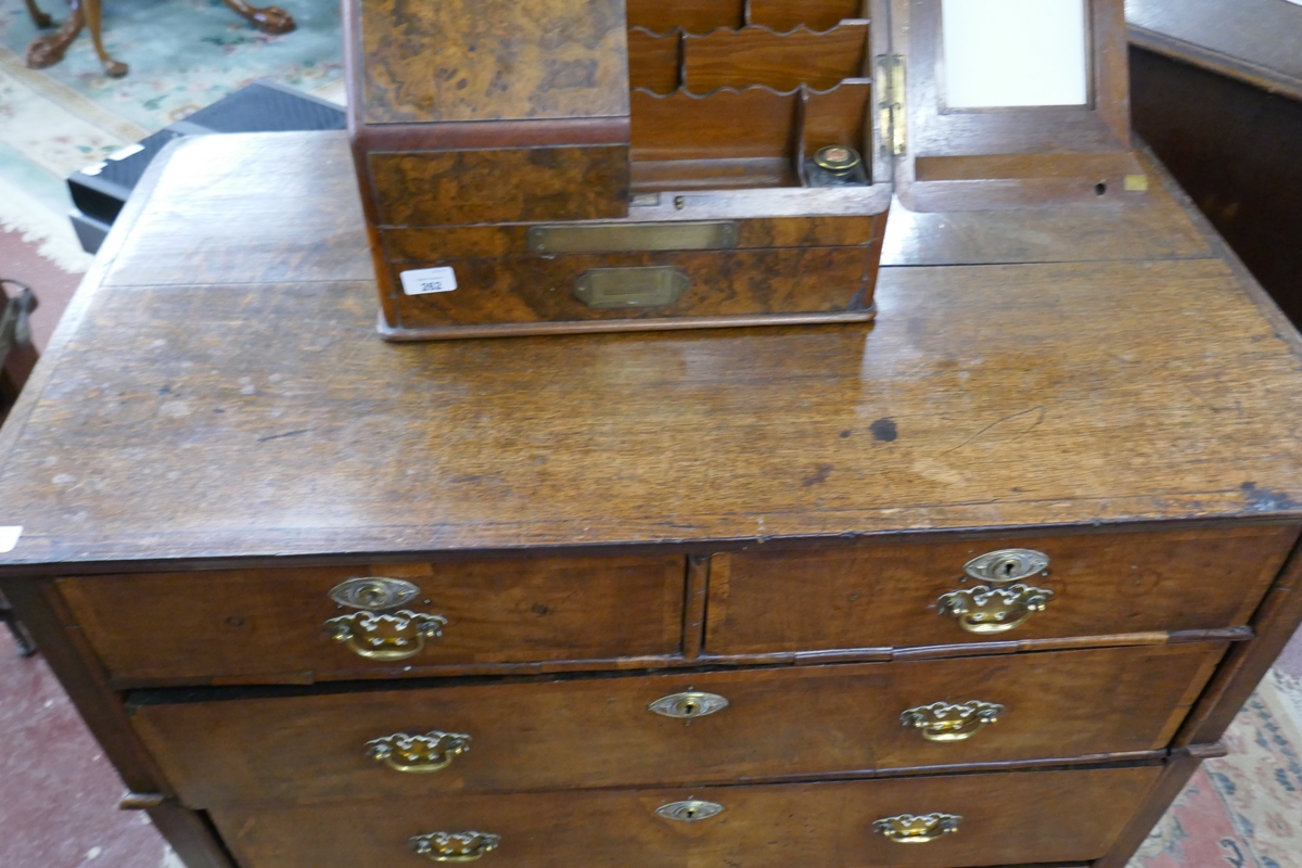 17th century inlaid walnut chest - Approx size: W: 102cm D: 57cm H: 91cm - Bild 2 aus 5