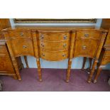 Regency style walnut sideboard with turned front legs - Approx size: W: 152cm D: 56cm H: 107cm