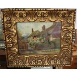 Oil on canvas - Anne Hathaway's Cottage, Stratford on Avon - Signed AH 1918 - Approx image size: