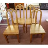 Set of 4 oak Gothic style chairs