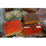 Collection of vintage tins to include tobacco