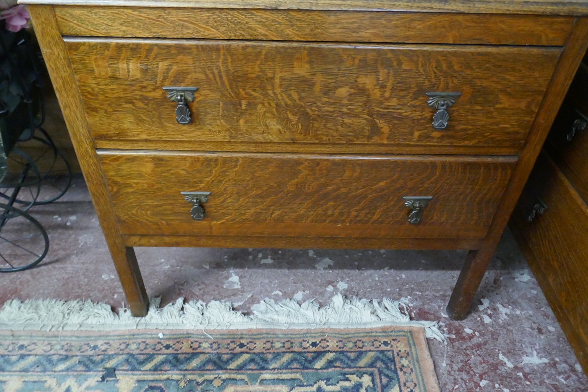 Oak bedroom suite consisting of wardrobe, chest of drawers, dressing table - Bild 4 aus 10