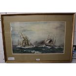 A E Rose watercolour - Nautical scene - Approx image size: 61cm x 36cm