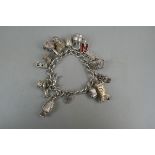 Silver charm bracelet