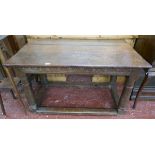 Early elm refectory table - Approx size: L: 118cm W: 76cm H: 72cm