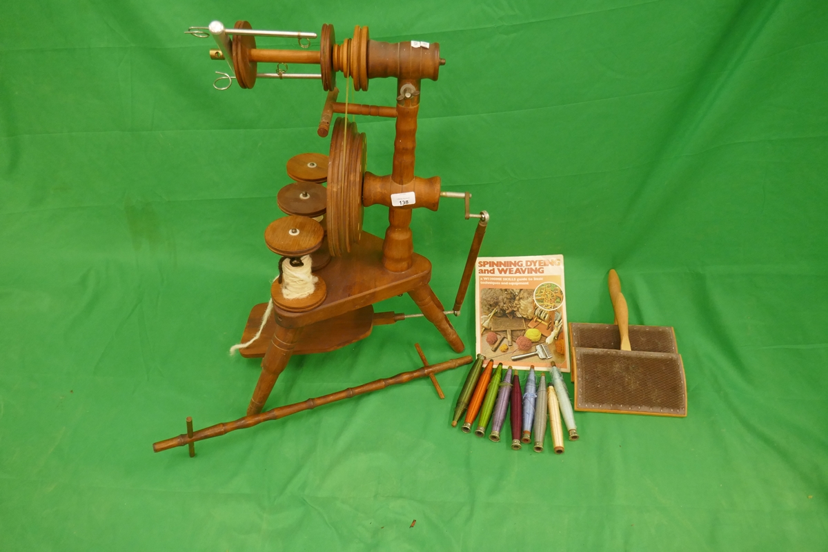 Spinning wheel with accessories