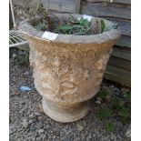 Stone pedestal planter