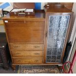 Oak bureau bookcase