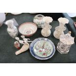 Collection of ceramics - Mostly Oriental to include pair of Belleek vases