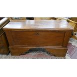 Antique pitch pine coffer with candle box! - Approx size: W: 134cm D: 50cm H: 75cm