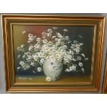 Nancy Lee - Oil on canvas - Daisies - Approx image size: 40cm x 29cm