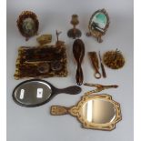 Tortoise shell dressing table set etc