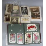Postcard album with other loose cards