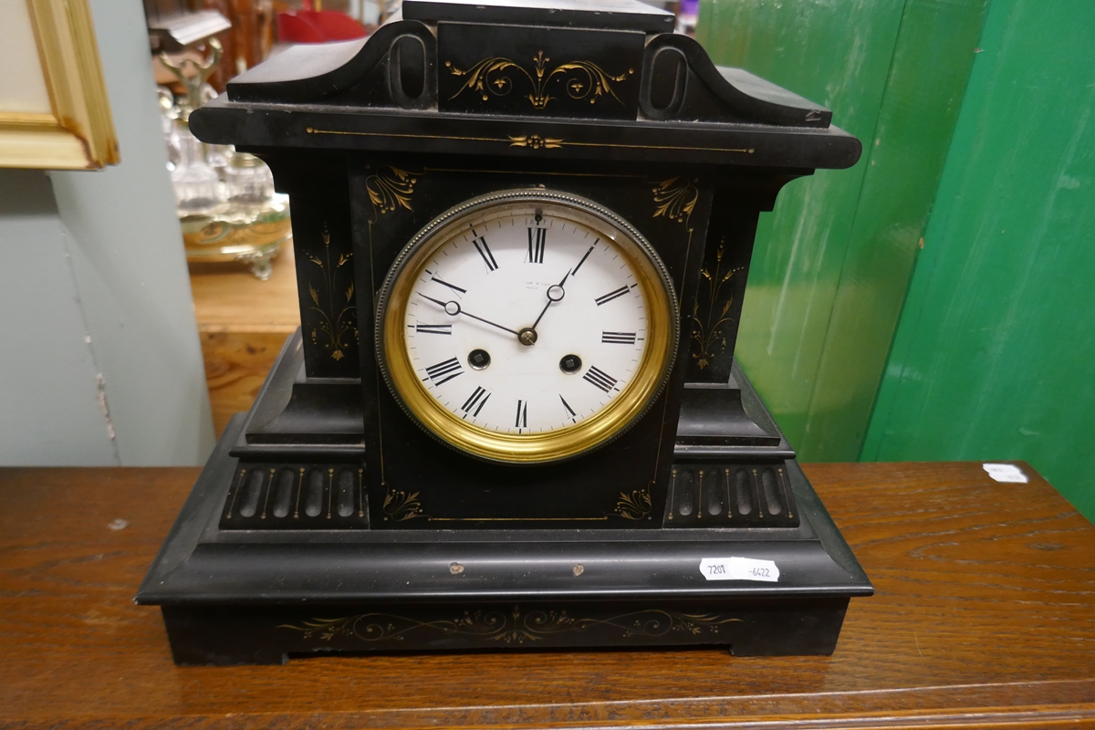 Slate mantle clock - Image 2 of 3