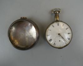 Hallmarked silver pocket watch and case marked Tho Smith 1813