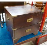 Small campaign chest - Approx size: W: 46cm D: 38cm H: 44cm