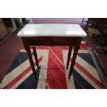 Small antique mahogany marble top side table