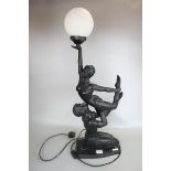 Art Deco style figure lamp - Approx height: 83cm