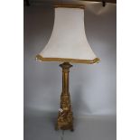 Gilt lamp with shade