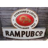 Large Ram pub sign - Approx size: 151cm x 106cm
