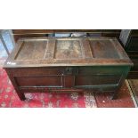 Oak coffer with candle box! - Approx size: W: 115cm D: 52cm H: 57cm