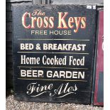 The Cross Keys pub sign - Approx size: 77cm x 93cm