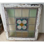 Colourful stained-glass window panel