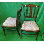 Pair of inlaid bedroom chairs