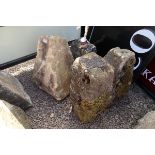4 antique staddle stone bases