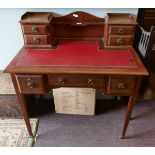 Ladies mahogany leather top writing desk