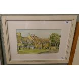 Watercolour - House in the Cotswolds signed Beale