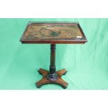 Regency rosewood galleried pedestal table