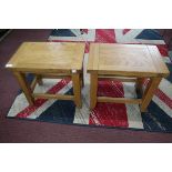 2 oak side tables