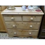 Pine chest of 2 over 2 drawers