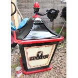 Large metal hanging pub lantern - Approx height: 77cm