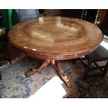 Inlaid Italian walnut breakfast table