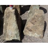 2 antique staddle stone bases