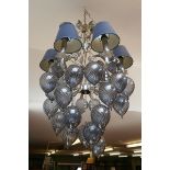 Large and impressive chandelier with hand blown glass baubles