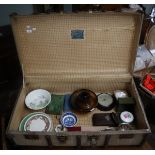 Vintage travelling trunk and contents
