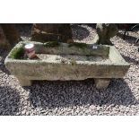 Antique stone trough planter - Approx length: 89cm