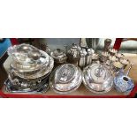 Collection of silver plate items