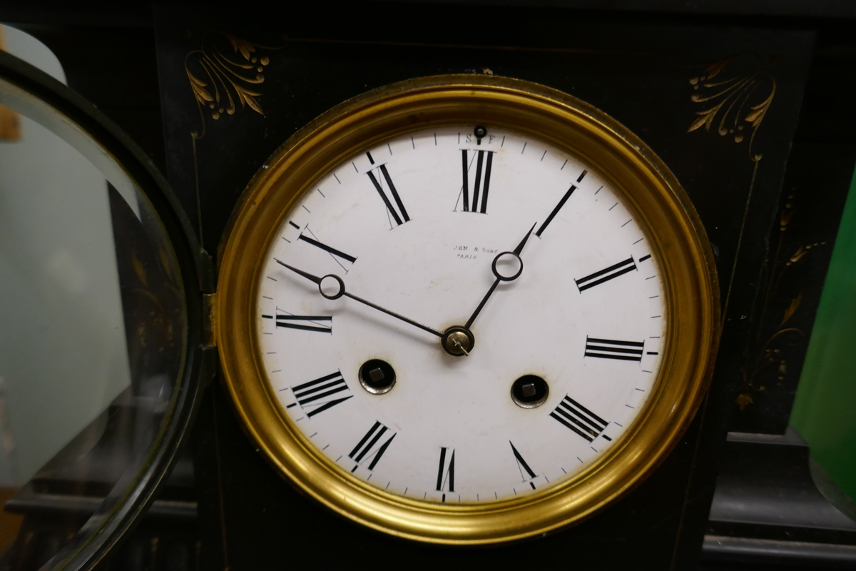 Slate mantle clock - Image 3 of 3