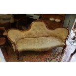 Fine Victorian well-shaped salon sofa - Approx length: 201cm