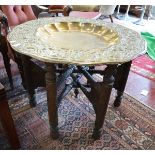 Anglo Indian brass top folding table