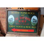 The Toad Rock double sided pub sign - Approx size: 92cm x 123cm